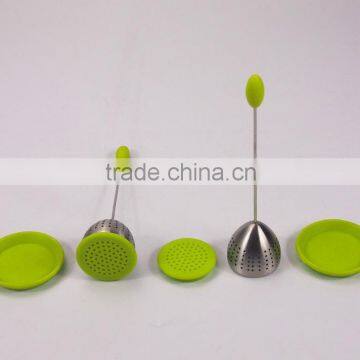 Food Grade Silicone Steel Tea Mug Glass Strainer Teaspoon Infuser Diffuser photo-3
