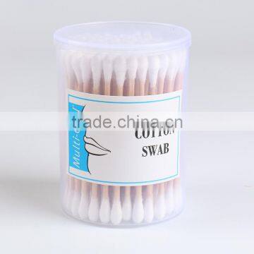 100p plastic tube packed birch wooden cotton buds q-tips