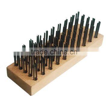 good quality Block paving scraper weed wire brush with wooden handle