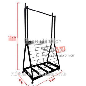 Floor Standing Portable Hanging Rug Display Metal Rack