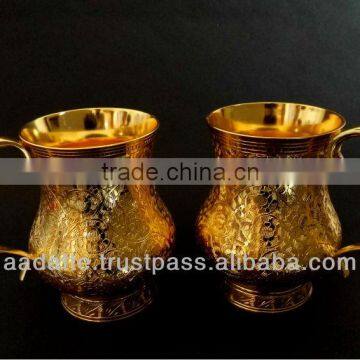 Gold plated gift item beautiful kitchen accessory gold plated beer mugs