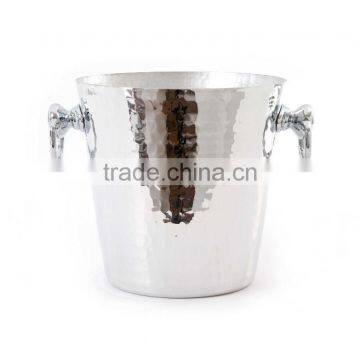 Silver Plated champagne bucket with handles,hammered style,also available in different colors