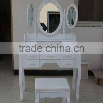 Jasmine Dressing Table Set With Adjustable Oval Mirror And Stool YD-E-1 Knock Down Package 90*40*148cm