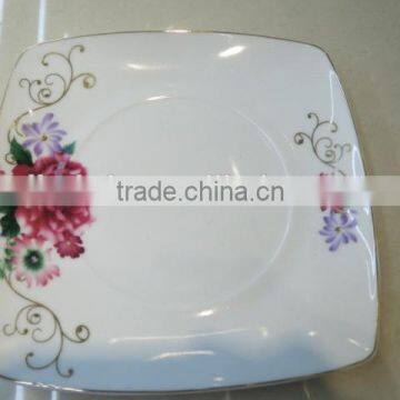 Hot Sales High Quality Nice Rose Flower Square Shape Ceramic Porcelain Dinner Set photo-3