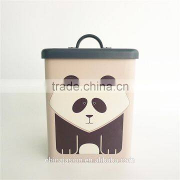 Set of 5pcs Metal Dog Dry Food and Bird Pet Treats Storage Canister Tin Box photo-2