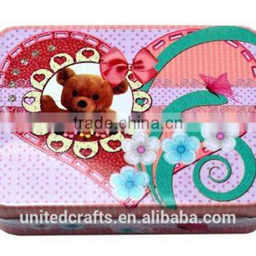 New Small Storage Jars Rectangular Iron Tin Gift Jewelry Holder Storage Box 1Pcs