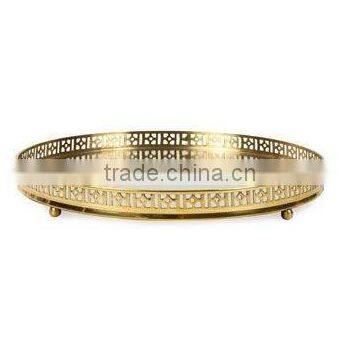 gold plated round tray