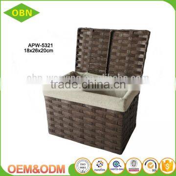 Quality Paper Rope Rectangular Storage Basket With Lid photo-3