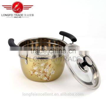 Yellow High Quality Wholesale Stainless Steel Cooking Pot Set/stainless Steel Camping Pot photo-3