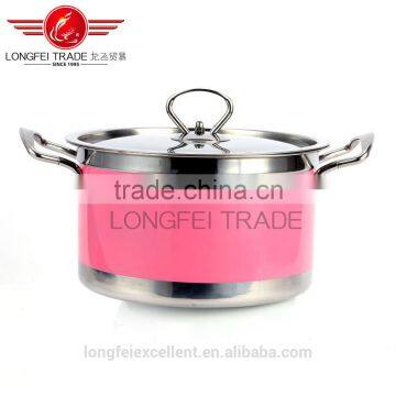 Pink Green Yellow Colorful Hot Sale Shape Stainless Steel Soup Cooking Pot Set photo-2
