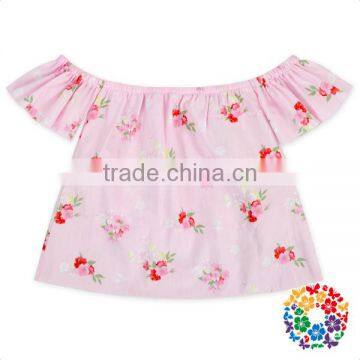 Latest Fashion Design Cute Pattern Cotton Tops Summer Boutique Off Shoulder Clothes Baby