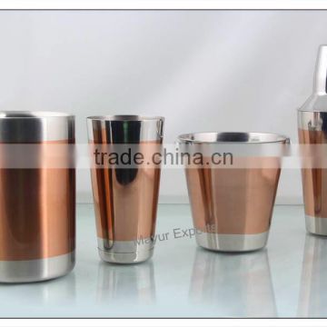 Stainless Steel Bar Set with Copper Finish