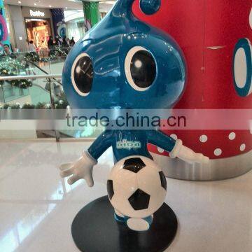 Football man cartoon figure mascot for shopping mall