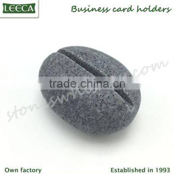 Business Card Holder Round Shape Natural Stone Rock for Gift for Business Man photo-2