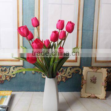 Wholesale artificial plant new dsign 3 heads silk tulip flower