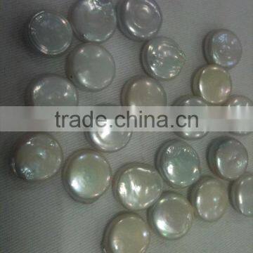 8-9 mm White Coin Shape Freshwater Loose Pearl Beads photo-3