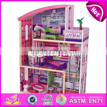 New Style 14 Furniture Pieces Children Luxury Wooden Toy Dream Cottages W06A225 photo-4