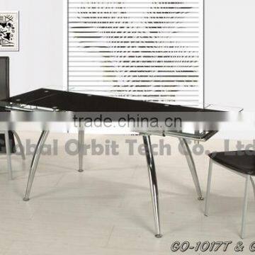 Modern Simple Dining Table Set Dining Room Designs Glass Dining Table and Chair photo-4