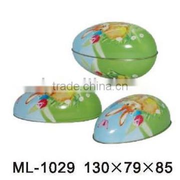 Customized high quality egg shape candy tin box