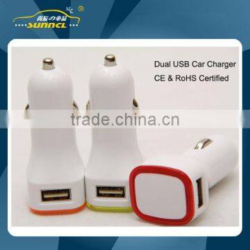 2015 Dual USB Car Power Charger , Mini Charger with CE Certification