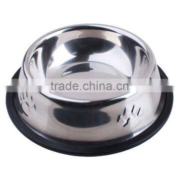 Food Grade Eco-friendly Silicone Collapsible Stainless Steel Pet Feeder/Puppy Food Bowl