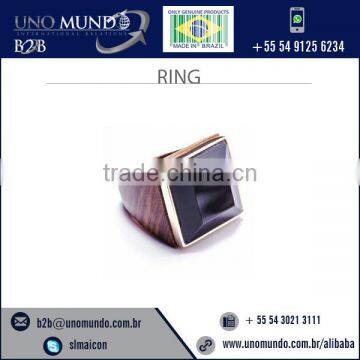 Superior Look Black Wood and Stone Ring Available at Wholesale Price
