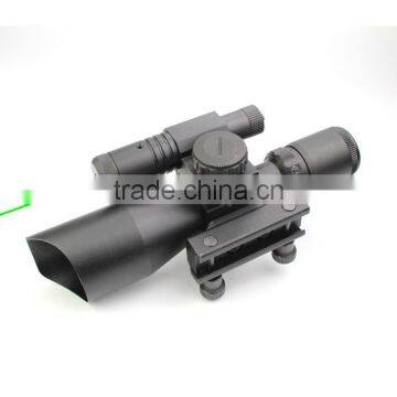 Compact 2.5-10X40 Riflescope Red Green Mil-Dot Reticle Attached Green Laser With Standard Weaver Rail Mount photo-4