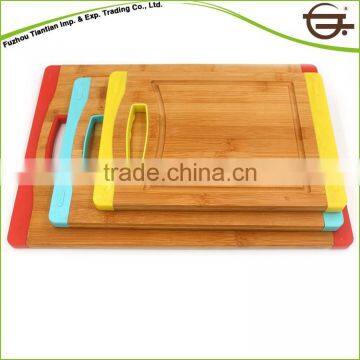 Organic 3 Pc's Colorful Fruit Vegetable Bamboo Wood Chopping Boards photo-3