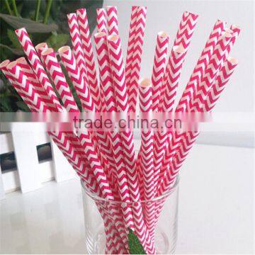 Customed party decoration different shape pink paper straw