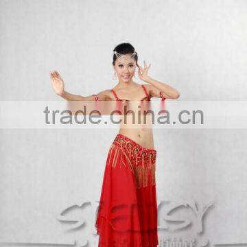 fashion red color dance outfit chiffon dance dress set AS5023-AK5023