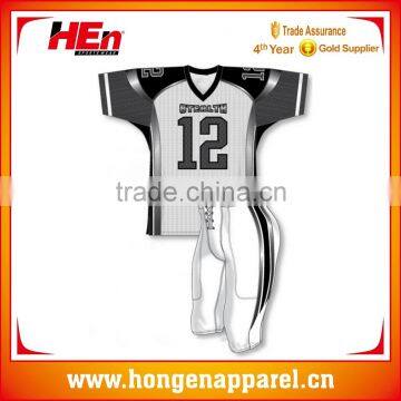 Hongen apparel wholesale latest sublimated american football jersey cheap blank embroider logo jersey