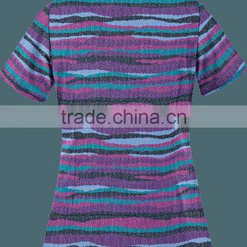 Fabric Knit Worthy Navy Scrub Top photo-2