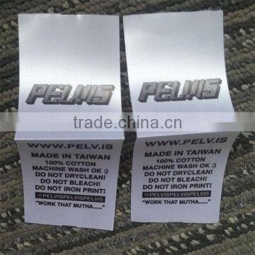 2017 Custom High Quality Satin Damask Printed Labels