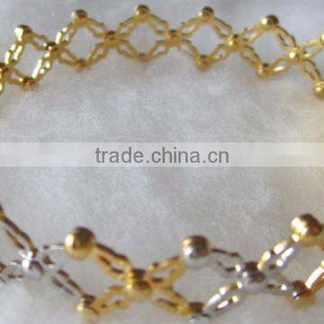 Lattice Design Magic Flexible Ring Convertible BRACELET Gold TWO Tone photo-5