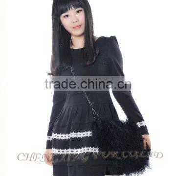 CX-H-09 Fashion Genuine Mongolian Lamb Fur Cheap Handbags From China photo-4
