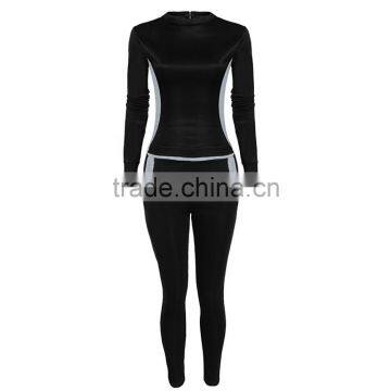 2016 New Ladies Clothing Sets Sweatshirt Hoodie Sport Long Sleeve Back Zipper Splicing Women Tracksuits Sport Suits 2PCS Set photo-5