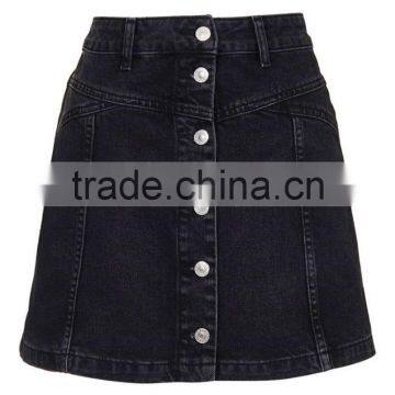 New Arrival Latest Design Button Through Skirts A Line Dark Blue Skirts Special Brand Skirts photo-3