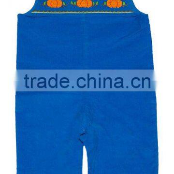 Baby Boys Blue Smocked Pumpkin Longall