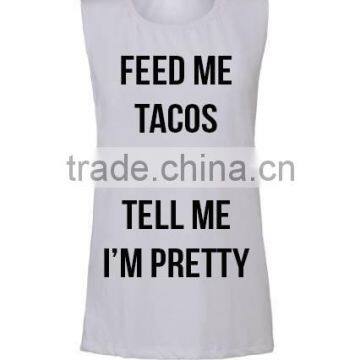 Soft Lightweight Womens Muscle Tank Grey/Black Deep Cut Workout Shirts OEM Running Top Gym Clothing photo-5