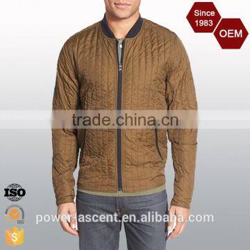OEM Men'S Clothing Lightweight Nylon Custom Quilted Bomber Jacket photo-3