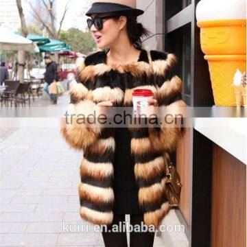 Casual Elegant Ladies Faux Fur Coats Winter Long Sleeve Black and White Strip Fur Coat Jacket Overcoat Short Design Outerwear photo-3
