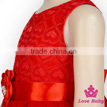 53SQG056 Lovebaby Beautiful Baby Party Sleeveless Red Tops With Pink 3 Layers Yarn TUTU Dress Silk Frock Design photo-4