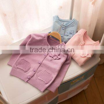S32897W Kids Sweater Knitted Sweater Girls Sweater Beading Neck Kids Cardigan photo-4