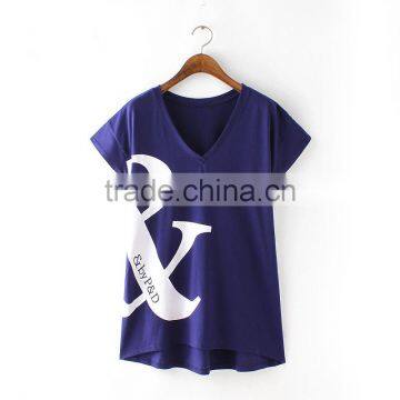 OEM High Quality T Shirt V Neck 2015 For Women