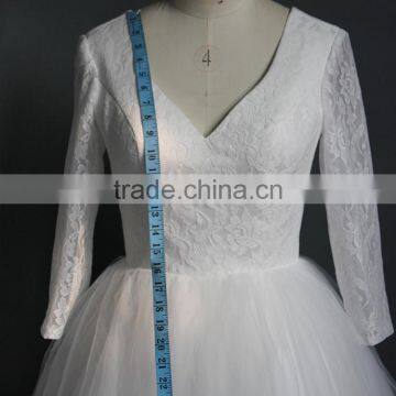 Applique Lace Short Lace Bridal Wedding Dress photo-5