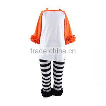 Cotton Orange Baby Girl Halloween icing ruffle sets Costume Halloween Outfit Clothing