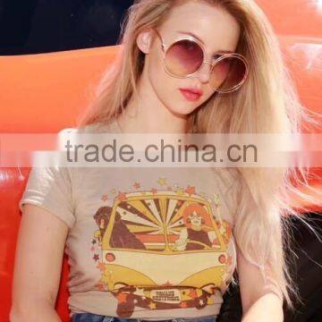 Runwaylover 134 Hot Sale 2017 Ladies Fashion Short Sleeve Printed T-Shirts photo-2