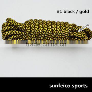 2016 Hot Sale Glitter Round Rope Shoelaces For Sneakers~51" Black&Gold Glitter laces~Sparkle Rope Laces Hiking Boot Lace