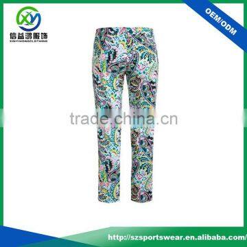 2017 Fashion Style Hot Selling Full Sublimation Printing Dry Fit Performance Golf Pants for Women photo-3