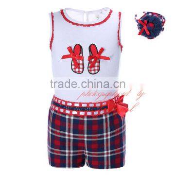 girls short set applique kids outfit